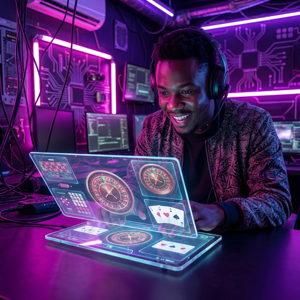 Player enjoying Casino Games